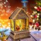 Lighted Christmas Snow Globes Musical Lantern with Timer, Train Water Lanterns Snowing Glittering Battery Operated, Christmas Santa Claus Musical Lighted Christmas Home Décor (House Lantern)